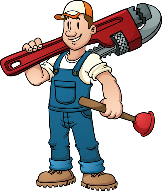 County Plumbing cartoon plumber